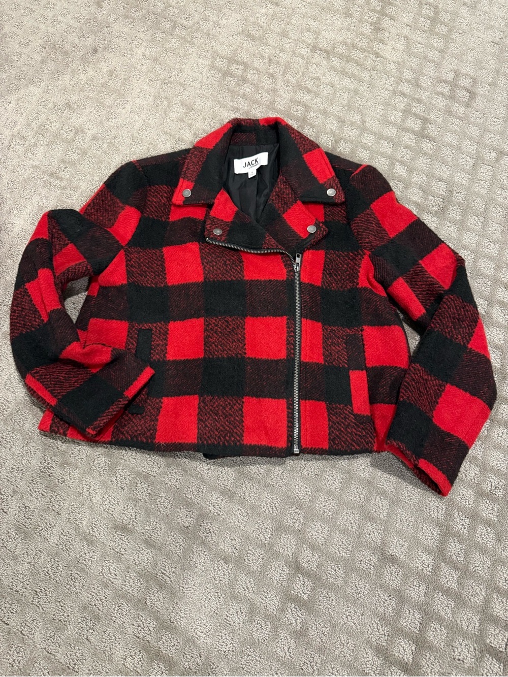 Jack by BB Dakota Red & Black Buffalo Plaid Bomber Jacket